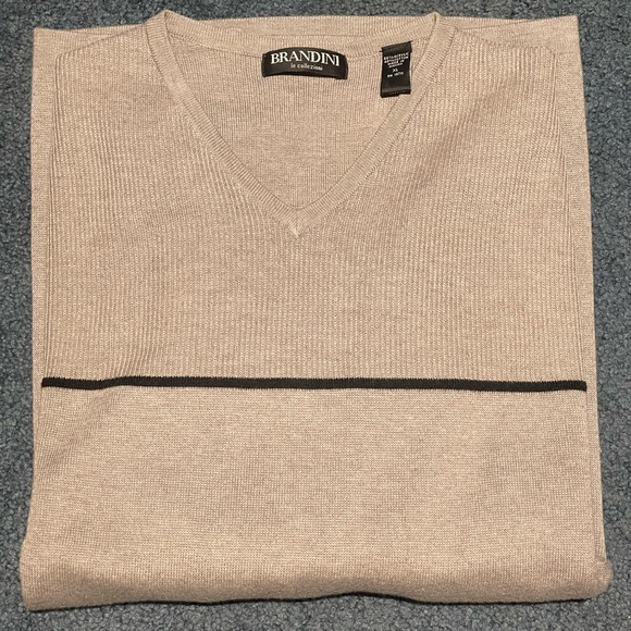 Brandini Men’s V Neck Long Sleeve Sweater Size XL RN 13711 - Picture 1 of 4